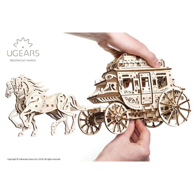 Ugears Конструктор 3D пазл Почтовый дилижанс  70045
